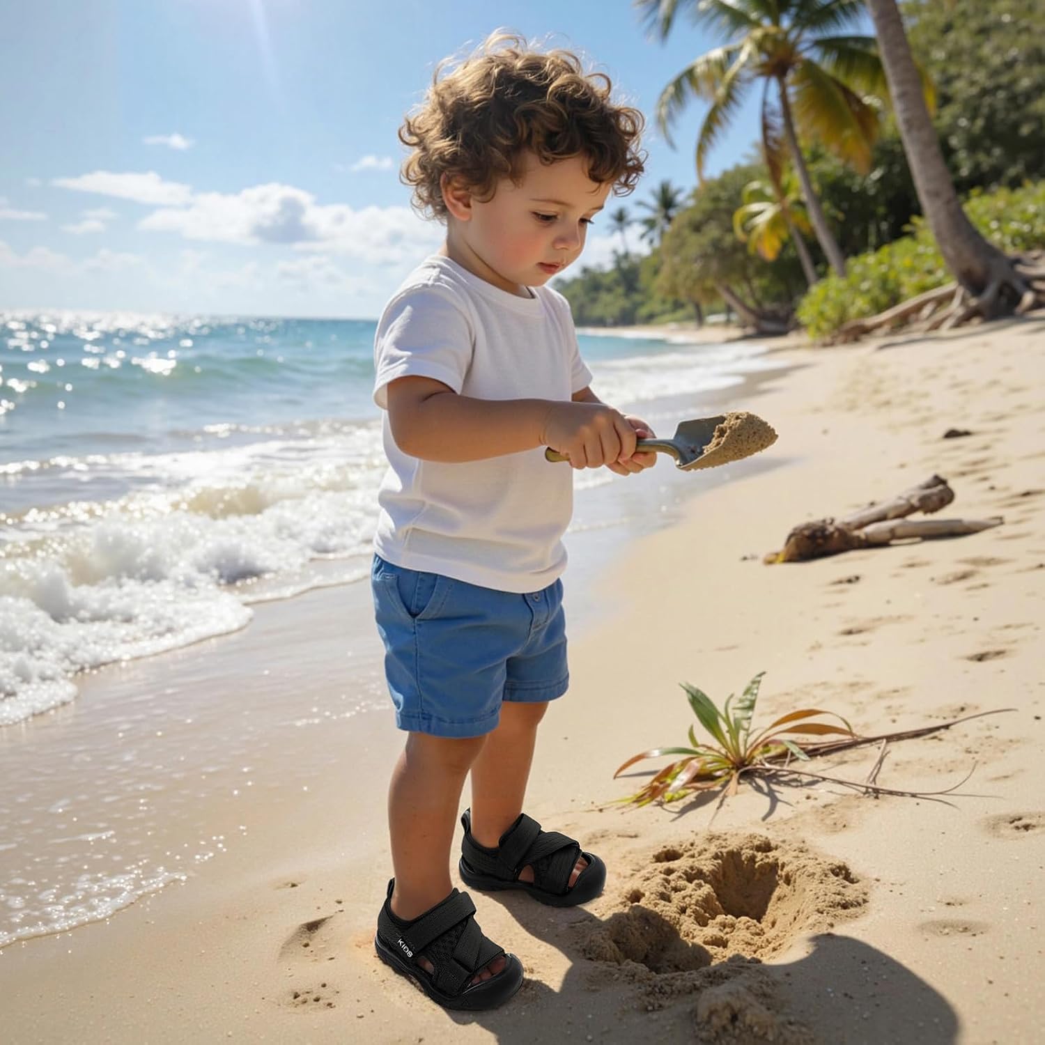 Baby Boy Girl Summer Sandals Toddler Outdoor Closed Toe Non-Slip Athletic Sandals Infant Breathable Soft Sole First Walker Shoes