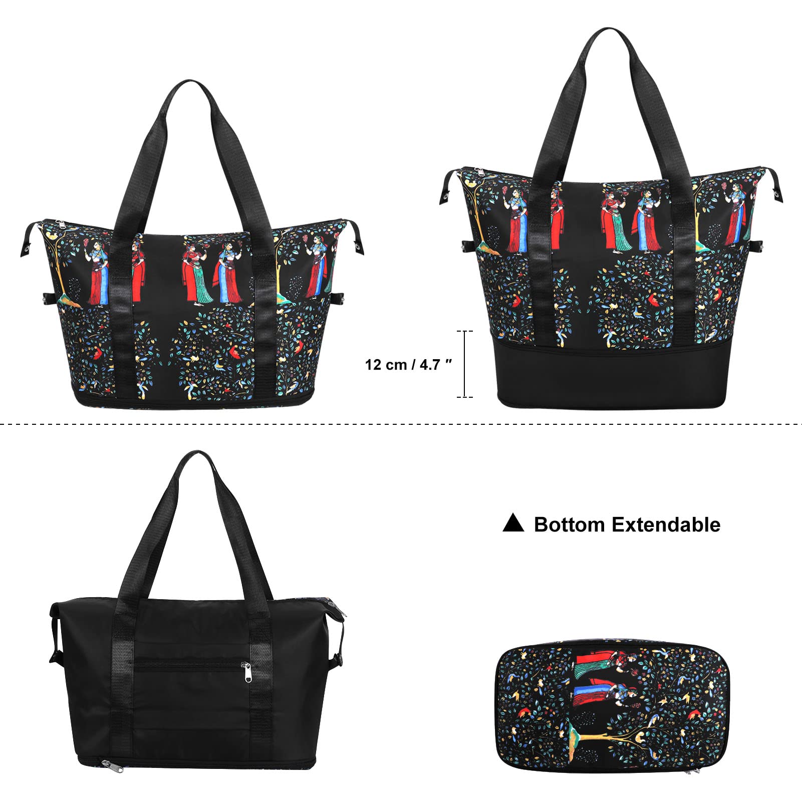 HUA ANGEL Donna Borsa da Viaggio Espandibile Leggero Sportiva Borsa da Palestra Impermeabile Tote da Palestra con Tasca di Separazione Bagnato e Secco per Viaggi Yoga Palestra Allenamento Nuoto