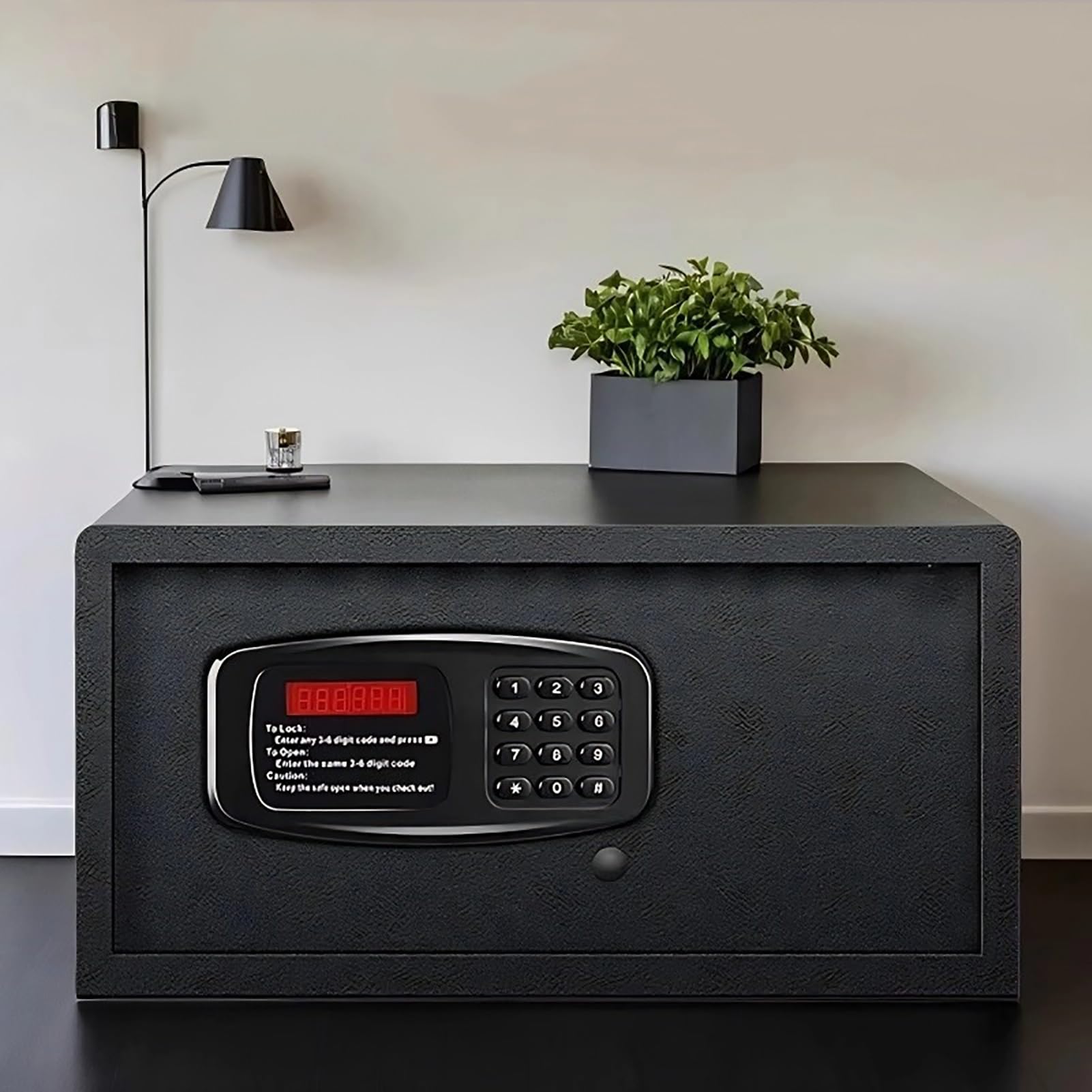 Cassaforte Piccola Cassetta di Sicurezza con Chiave Safe per Hotel, Ufficio, Casa, 42×37×20 cm