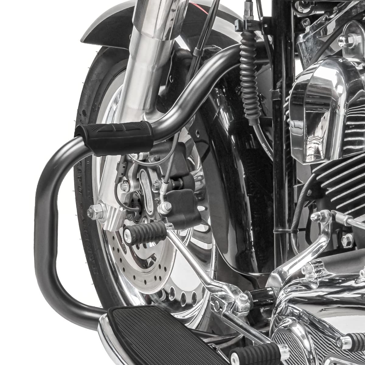 Defensa de Motor Compatible para Harley Davidson Fat Boy 2000-2017 Mustache Nero