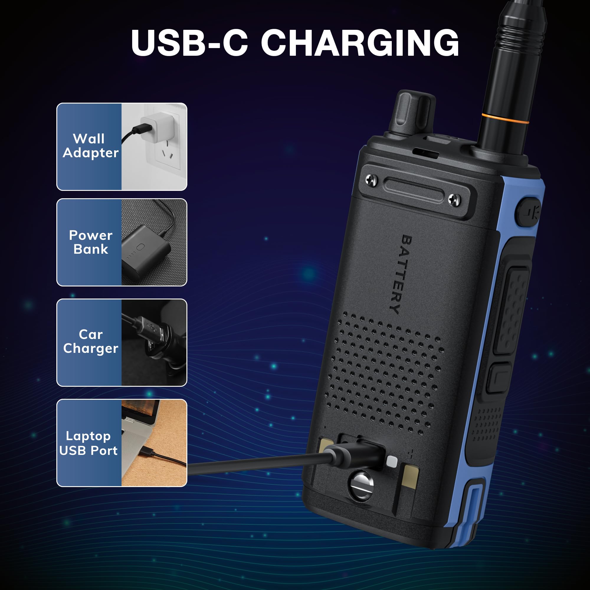 BAOFENG UV-7B Radioamatorskie Walkie Talkie, Programowanie przez APP & CHIRP, UHF/VHF, Odbiór Lotnictwa/FM, 1000CH, Ładowanie USB-C, Kopiowanie Częstotliwości, Mikrofonogłośnik i Antena High Gain