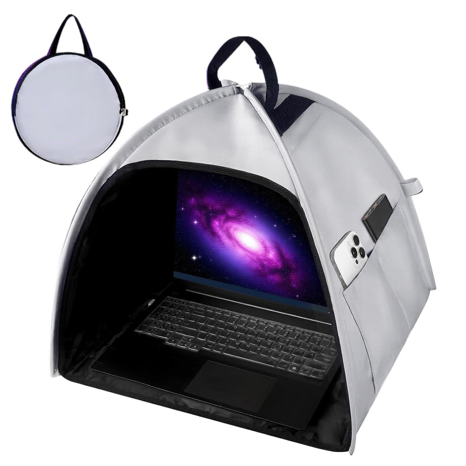 Muiltvoe Outdoor Laptop Sun Shade Laptop Sun Glare Shield Privacy Screen Hood Anti-Glare Screen Visor Privacy Hood for Outdoor Working Café Camping Travel Fits 13-16 Inch Laptops