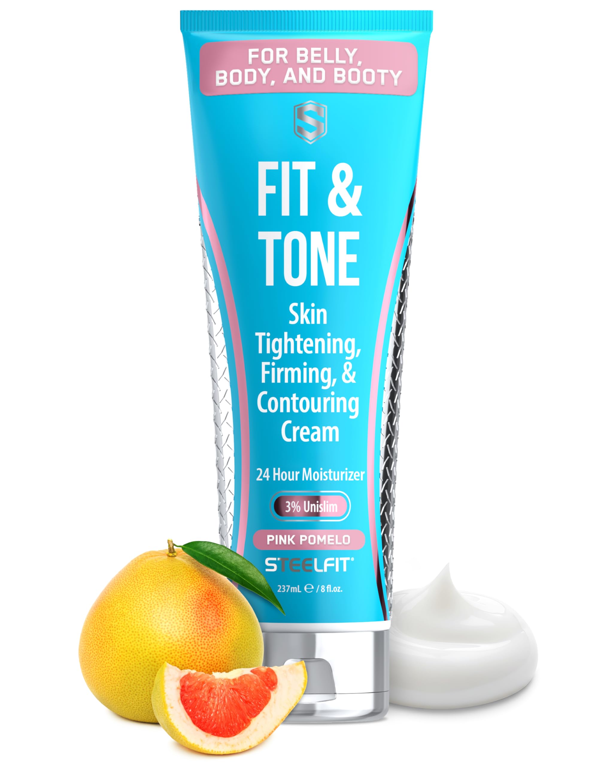Firming Body Lotion - Contouring & Skin Tightening Cream for Body - Firm & Tone Cellulite Remover for Legs Belly & Saggy Skin - Nourishing & Soothing with Shea & Cocoa Butter - Pink Pomelo