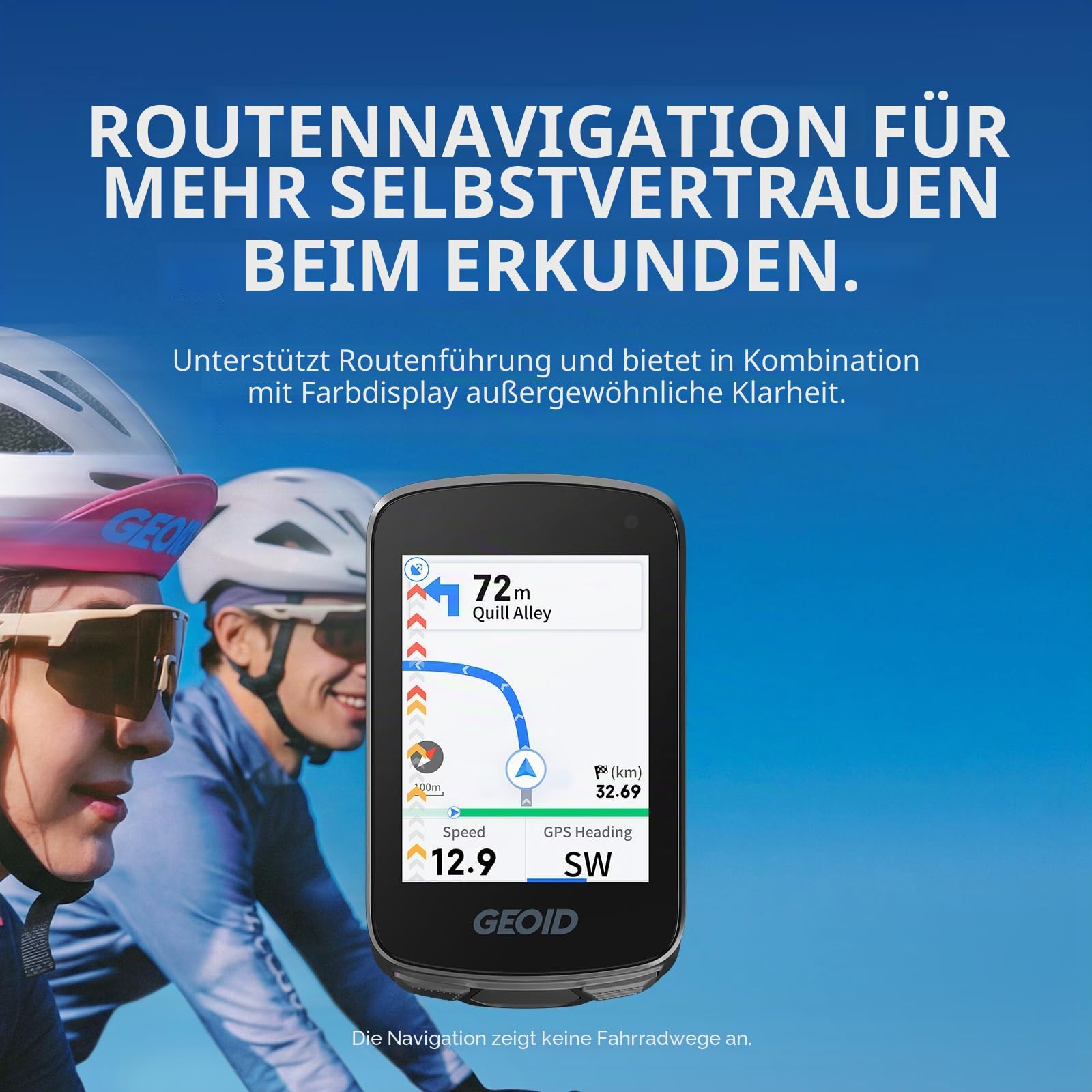 GEOID CC700 Fahrradcomputer mit Halterung Set – 2,8" Farbdisplay GPS