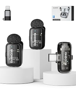 Wireless Mini Lavalier Microphones for iPhone iPad Android with Charging Case, USB C Lapel Mic with Noise Reduction & Voice Changer Mode for Video Recording Vlogging YouTube Interview and Game Chat - Amazon product rated Grade A