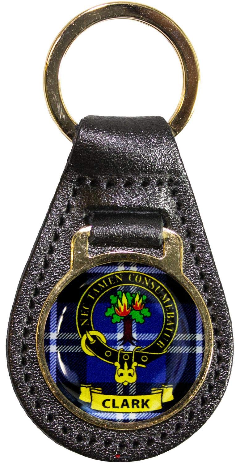 I LUV LTD Leather Key Fob Scottish Clan Crest Clark Scottish Made