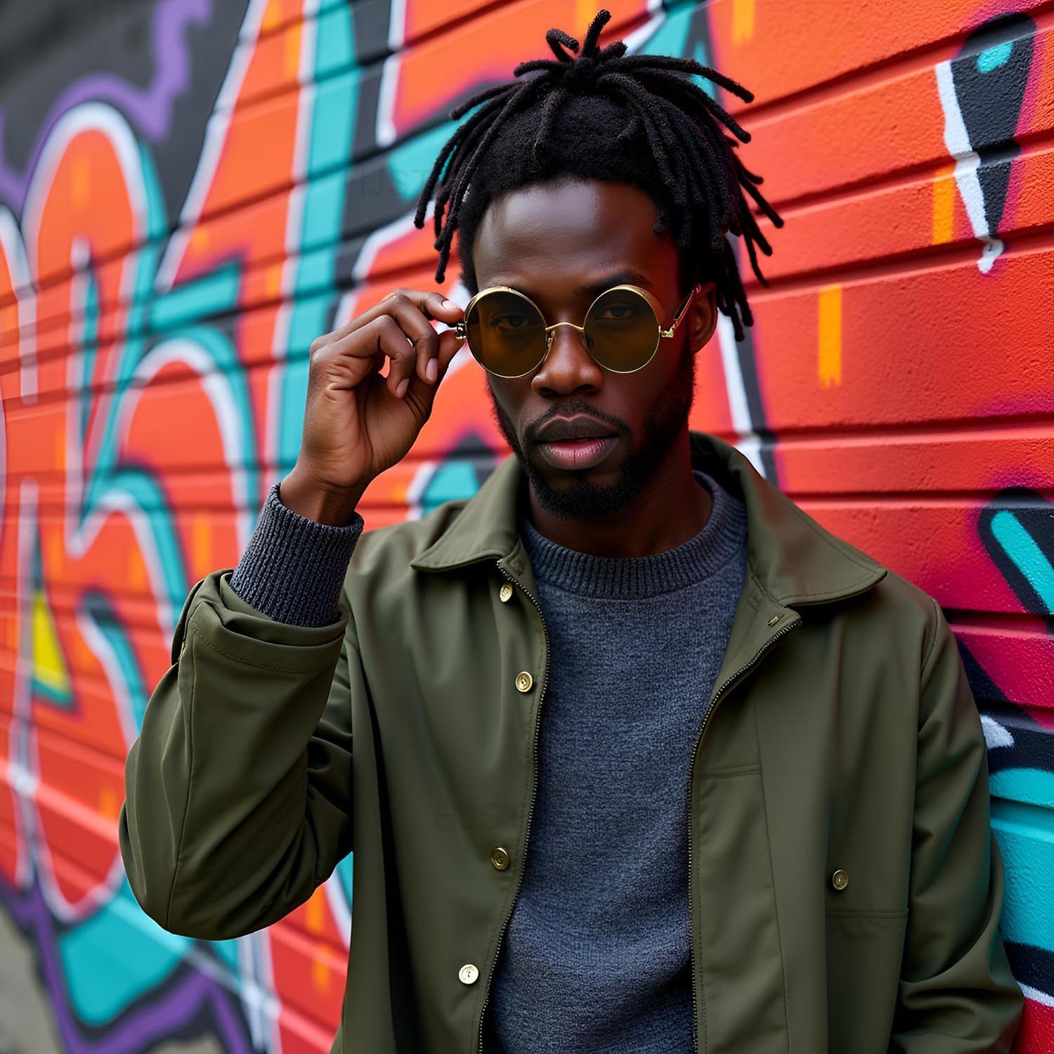 HJSTES Vintage Round Steampunk Sunglasses for Women Men Circle Gothic Glasses Retro Metal Frame - Image 8