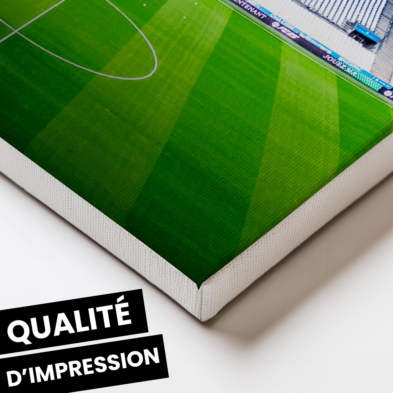 OneTrophy Toile Officielle Olympique de Marseille – Personnalisable avec Prénom ou Texte Libre – Décoration Murale Supporter – Made in France – Cadeau Supporter OM (Droit au but)