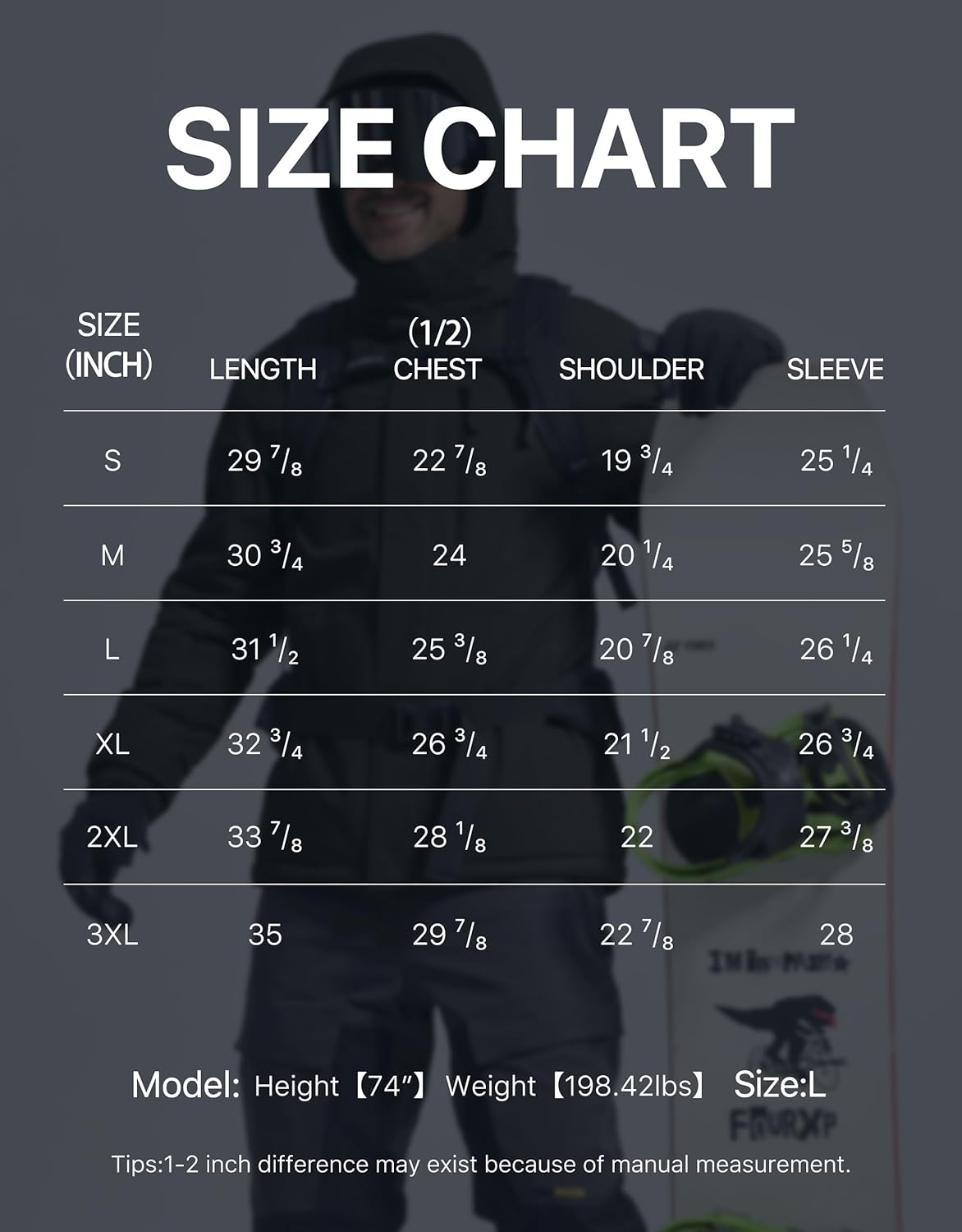 FREE SOLDIER Men's Waterproof Ski Snow Jacket Fleece Lined Warm Winter RainCoat Windbreaker Snowboarding Jacket with Hood - Image 8