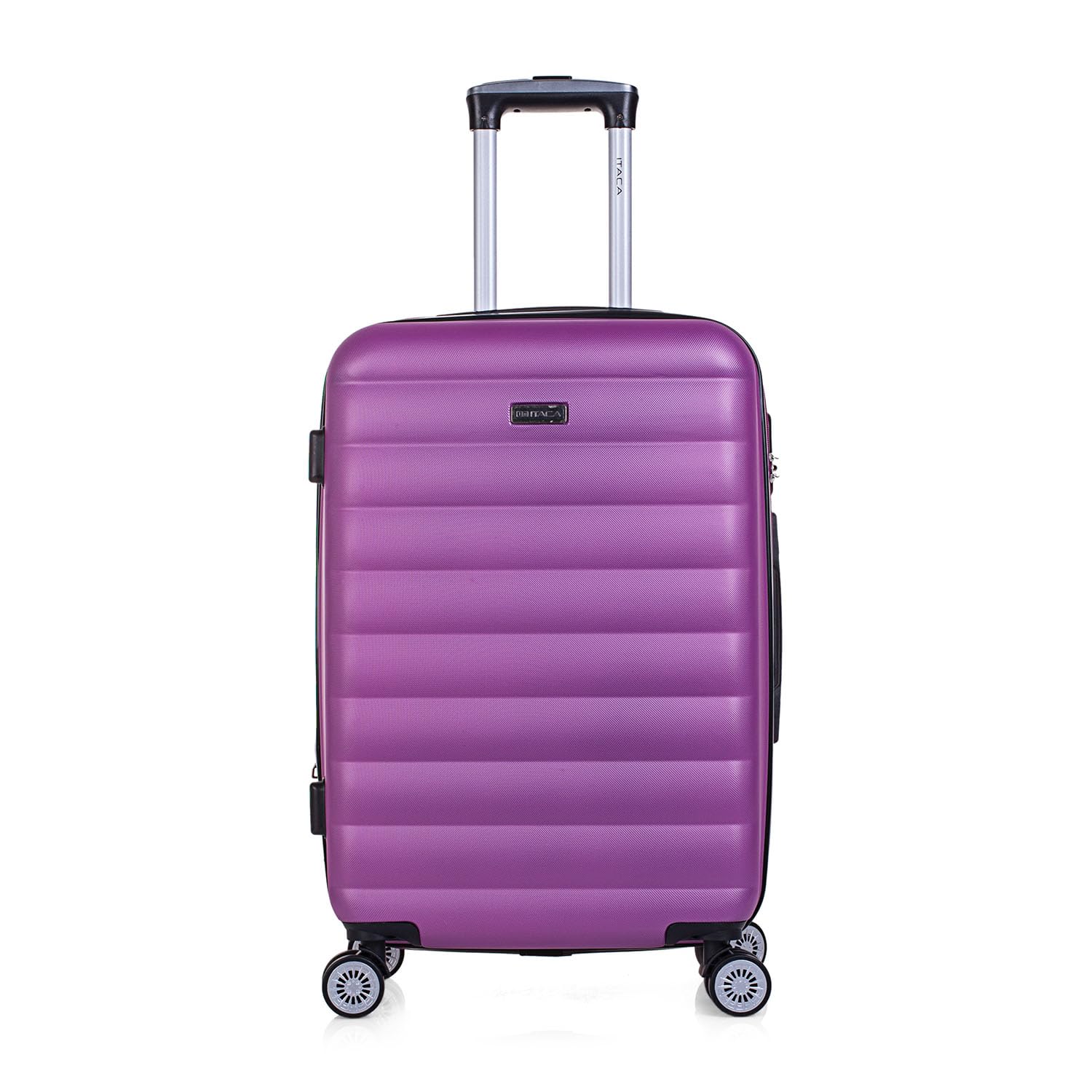 ITACA - Zestaw Walizek Twarde Walizki Podrozne Walizka Kabinowa 55x40x20 Walizka Srednia Walizka XL Lekkie ABS Na Kolkach, Fioletowy
