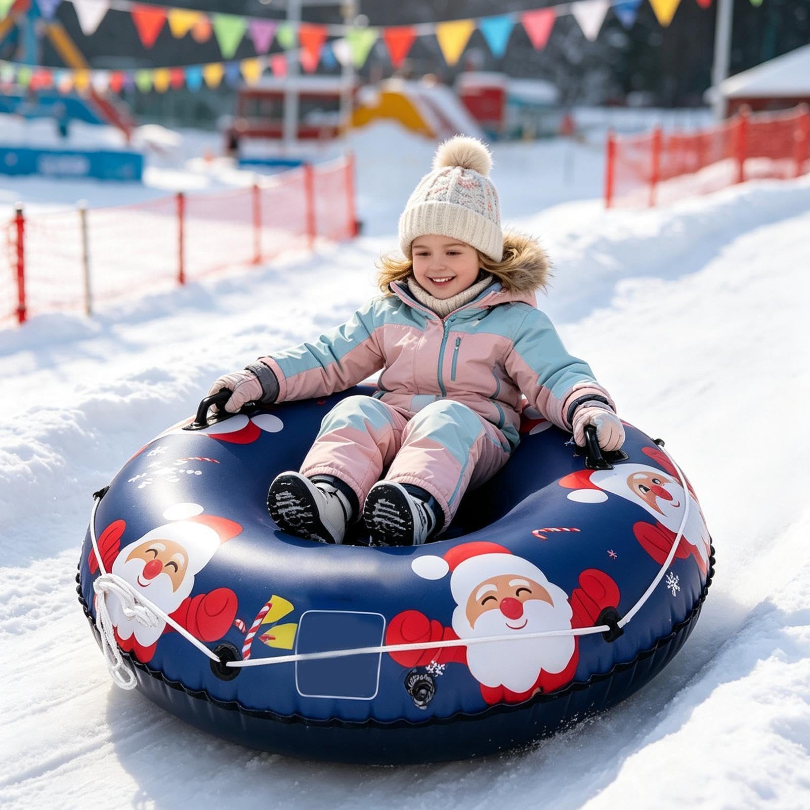 Slitta gonfiabile da neve Robusto e Resistente al Freddo | Giocattolo per slitta invernale da esterno Sport Spiaggia Giardini Pattinaggio Sci Outdoor Sabbia Natale Attività Avventura
