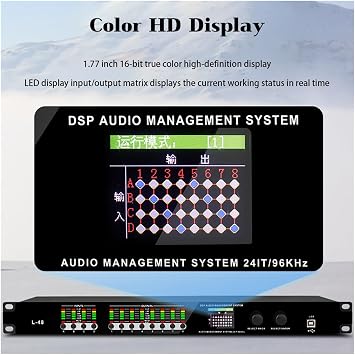 4 In 8 Out Digital Audio Processor Professional 32-bit DSP Stage Sound Equipment Speaker Effect Processor PC Software For Recording Studio(L-24 2 in 4 out)