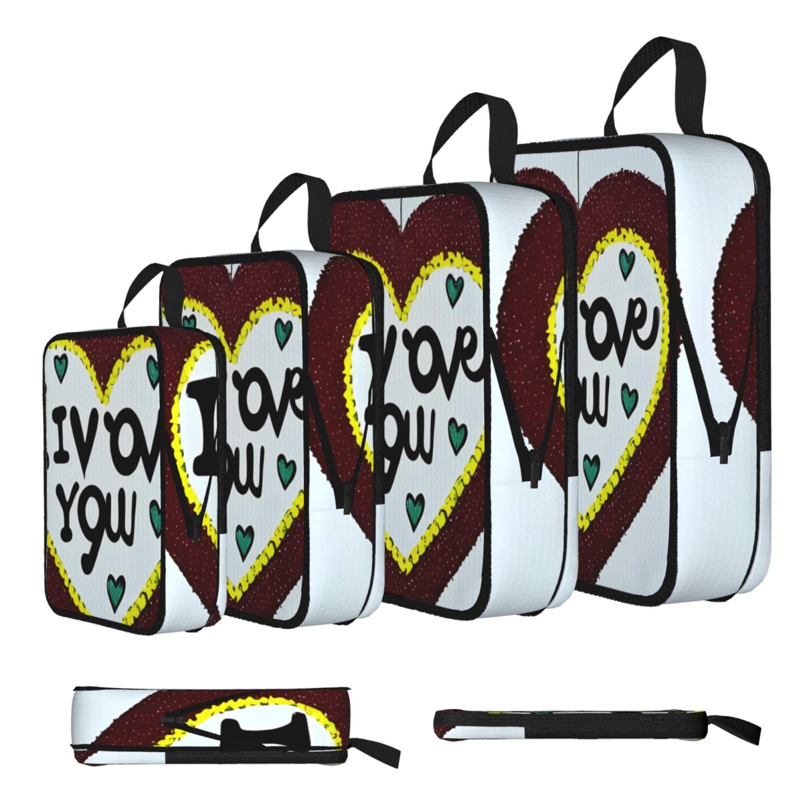 Sxzvvbn Black Love Confessions Compression Packing Cubes 4 Piece Set