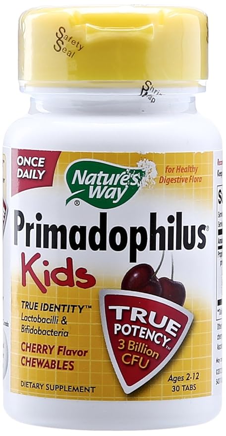 Amazon.com : Nature's Way Primadophilus Kids, Cherry Flavor Chewable ...