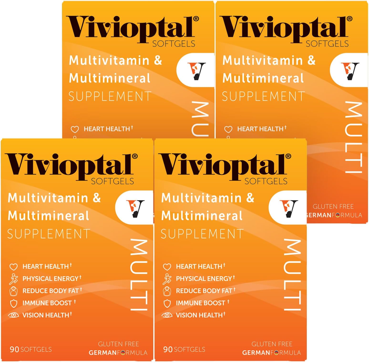 Vivioptal Multi, 90 Softgels (1 Year Supply), Multivitamin & Multimineral, Gluten Free, German Formula