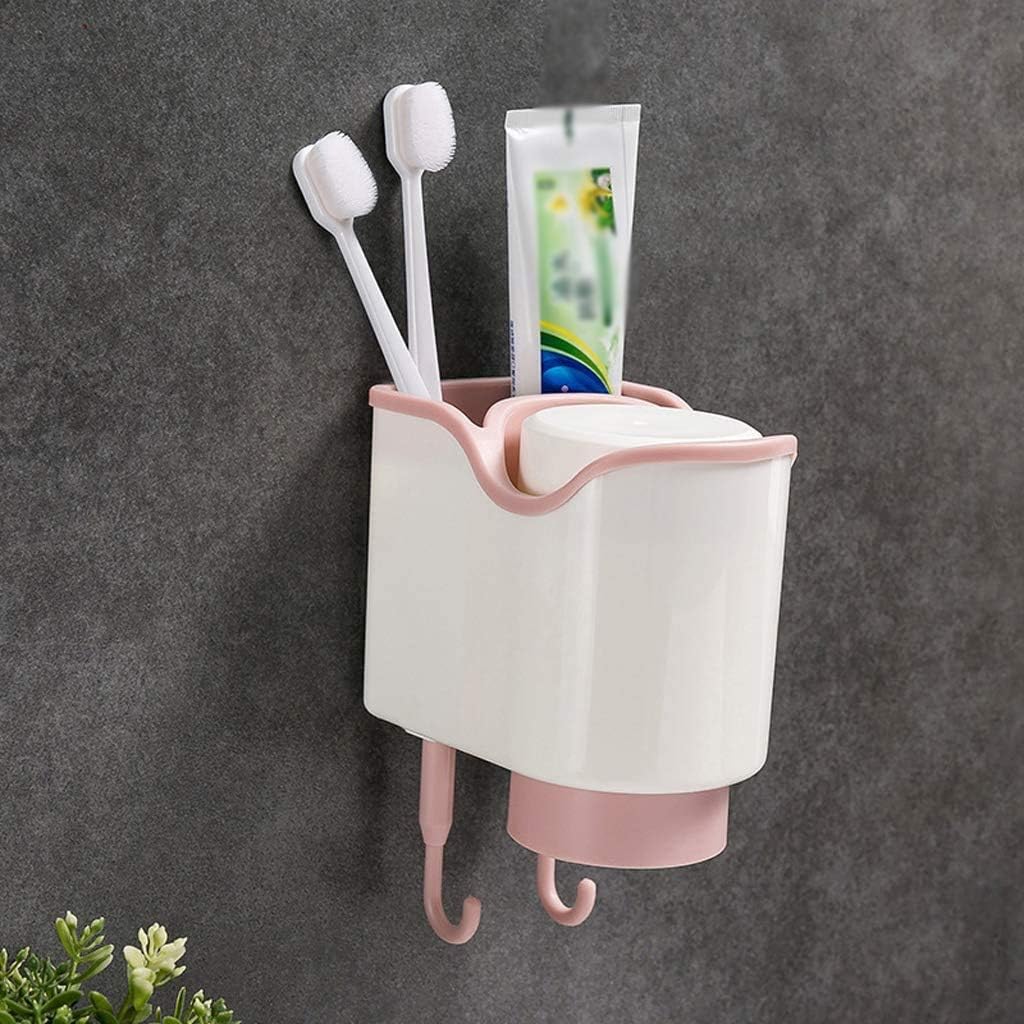 Suction Wall Mounted Tooth Cylinder Holder, Plastic Toothbrush, for Bathroom Cabinet Storage Rack(Blue)