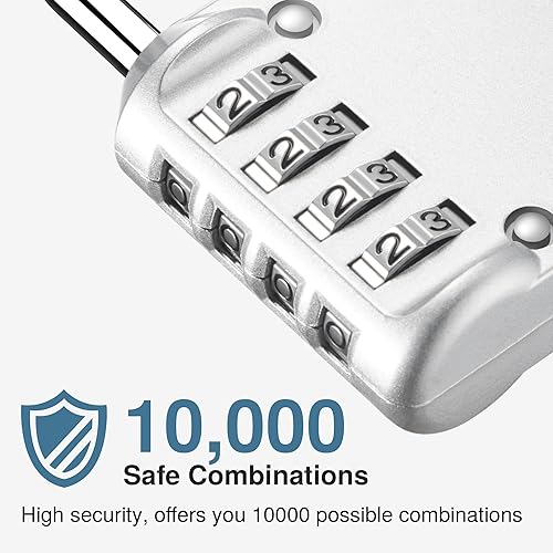 Miniatura 2 de Puroma - Candado impermeable de combinación de 4 dígitos, para intemperie, para casillero escolar o deportivo, valla, caja de herramientas, puerta,