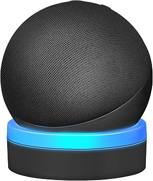Stand for Echo Dot 4th/5th Generation, Table Holder Mount with Light Guide, Enhance Light Effect, Space-Saving Dot 4/5 Accessories with Cable Management, Black