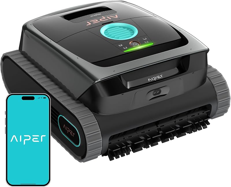 Scuba S3 Robotic Pool Cleaner with Smart Sensor & Path Planning, Waterline Scrubbing, Auto-Parking & App Control, Dual Ultra-fine Filtration, Light & Strong Suction for All Inground Pools, Gray
