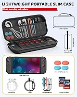 Vista 2 de Switch 2 Accessories Bundle for Nintendo Switch 2 2025, Portable Hard Shell Slim Case with Switch 2 Crystals Cover kit, 2 HD Screen Protectors