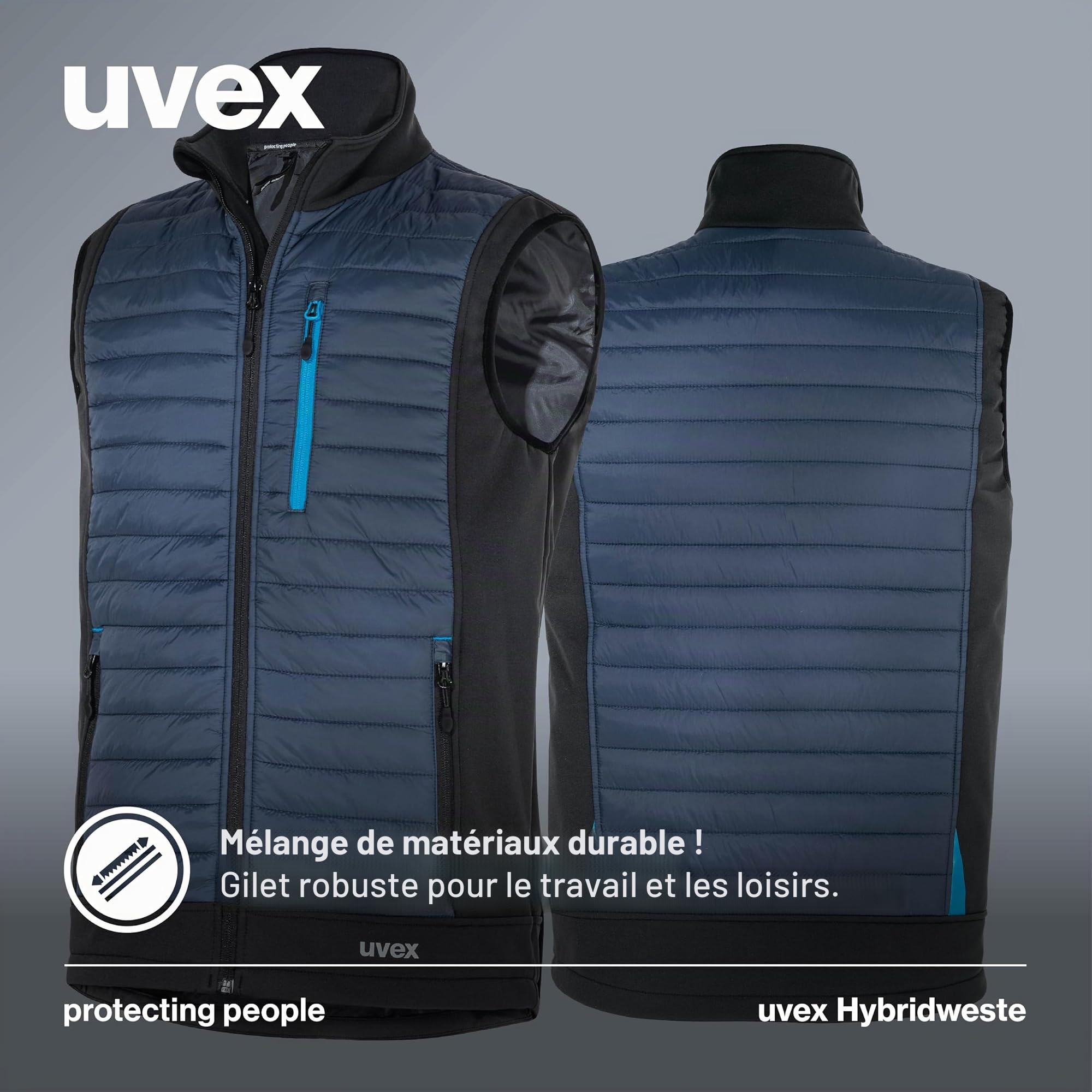 Uvex tune-up gilet hybride pour hommes - gilet de travail robust