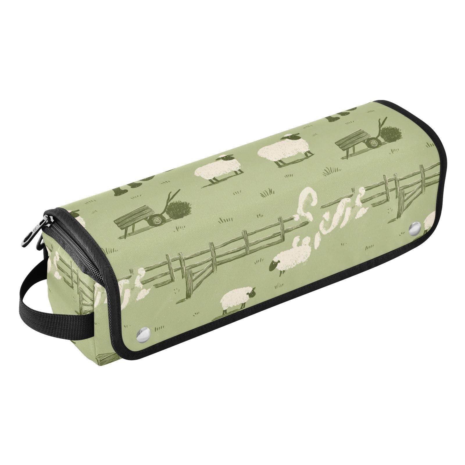 Farm Sheep Green Pattern Hair Tools Travel Bag for Flat Irons, Straighteners, Curling Iron Hair Tools Travel Organizer Gifts for Women Heat Resistant Mat Large Capacity Design-image-24