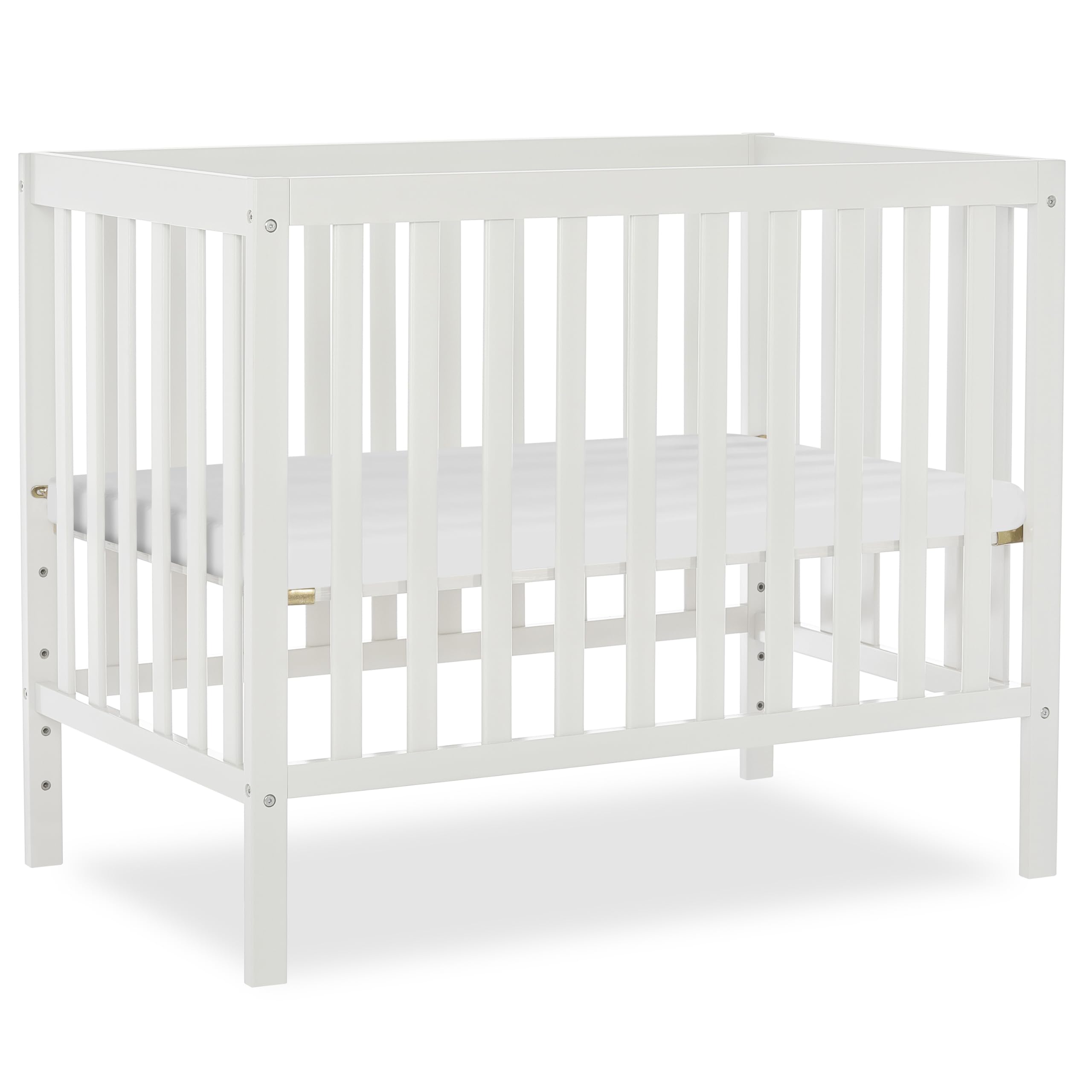 Dream On Me Edgewood 4-in-1 Convertible Mini Baby Crib in White