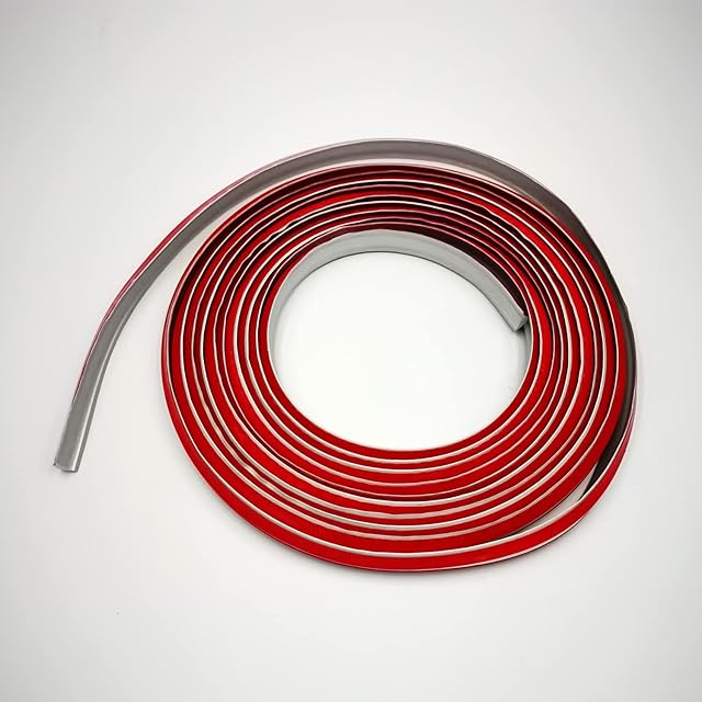 GELINTONG PVC 5 Meters Plastic Quadrant Wall Corner Trim Edging Strip Self Adhesive Caulk Strip Peel and Stick Floor Moulding Trim Laminate Beading Anti-Mold Skirting for Bathroom 12 × 9 mm Silver