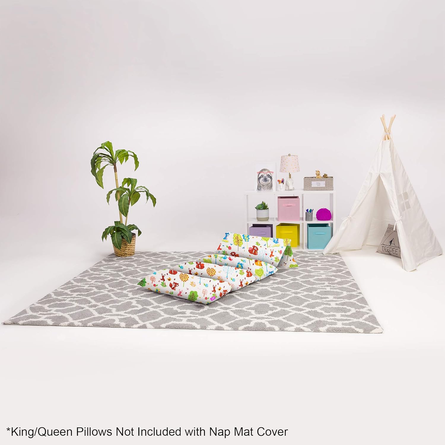 Kids Floor Pillow Cover - Premium Cushion and Lounger Covers for Pillows (King Pillows NOT Included) - Gifts for Teenage Girls, King Pillow Size, Canvas - Animals Forest Critters