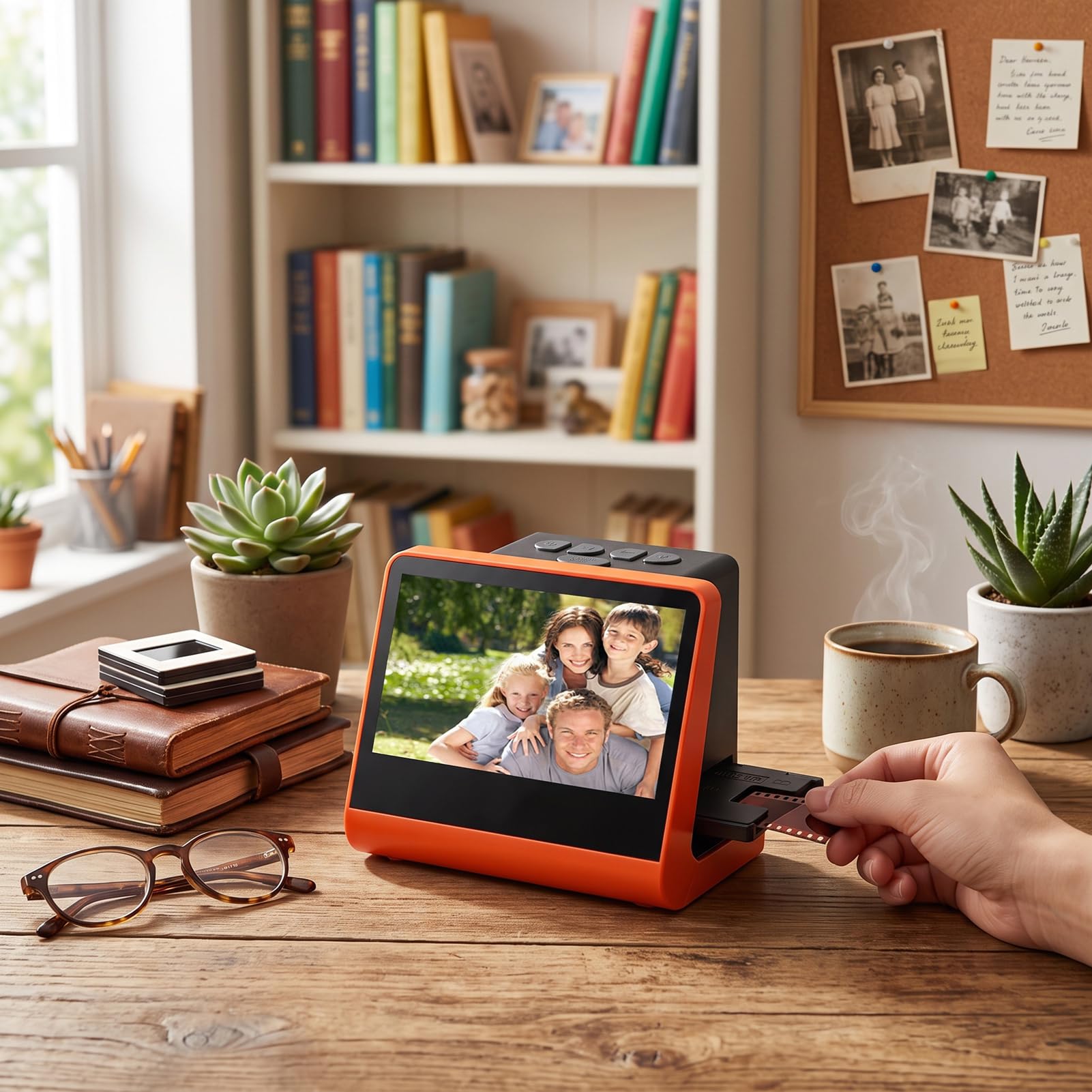 Goshyda Scanner de Film Numérique, Scanner de Diapositives de Film Numérique 22 MP, écran HD de 5 Pouces, Mémoire Intégrée de 16 Go, pour Convertir 135 126 110 Films Super8 en JPEG (Prise UE)