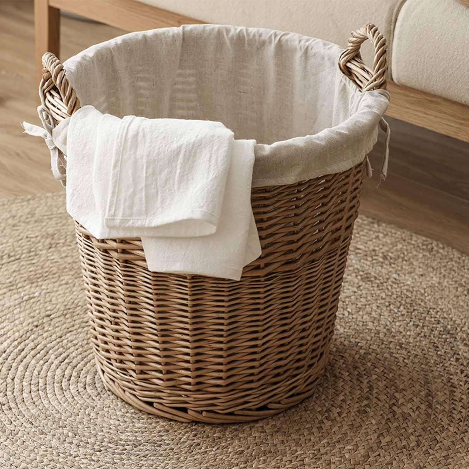 Cesto Portabiancheria Sporca In Rattan Intrecciato, Cesta Multiuso