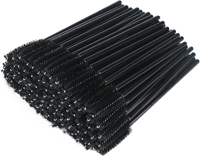 100 PCS Black Disposable Eyelash Brushes Mascara Wands Eyebrow Castor Oil Brush Makeup Tool