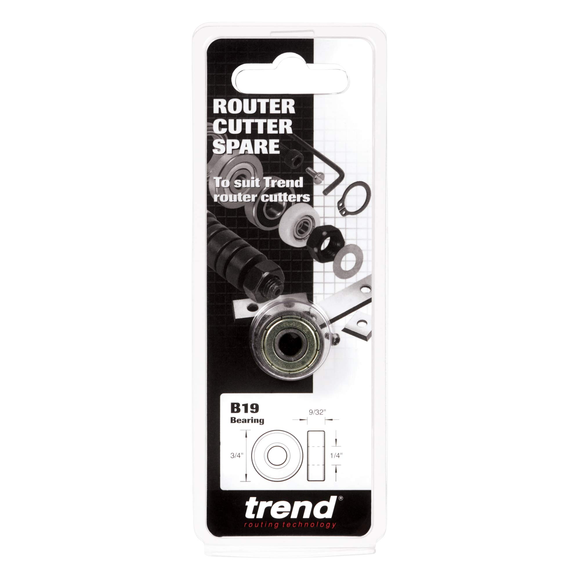 Trend Professional Router Cutter Bearing, 19.0 mm Diameter, 6 mm Bore, B19H - Image 2