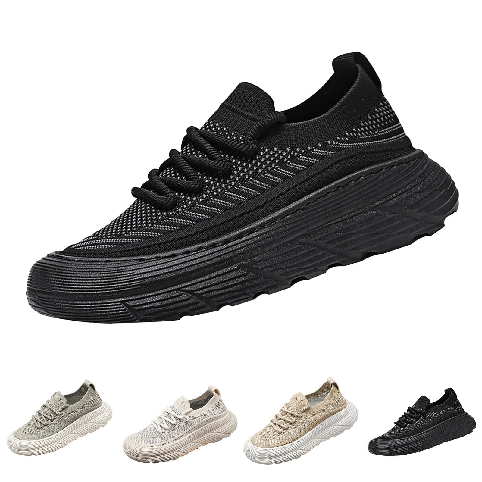 Walking Schuhe Herren Freizeitschuhe Herren Weich Leicht Walkingschuhe Atmungsaktiv Turnschuhe Einfarbige Joggingschuhe Weichen Sohle Sneaker Plateau Laufschuhe