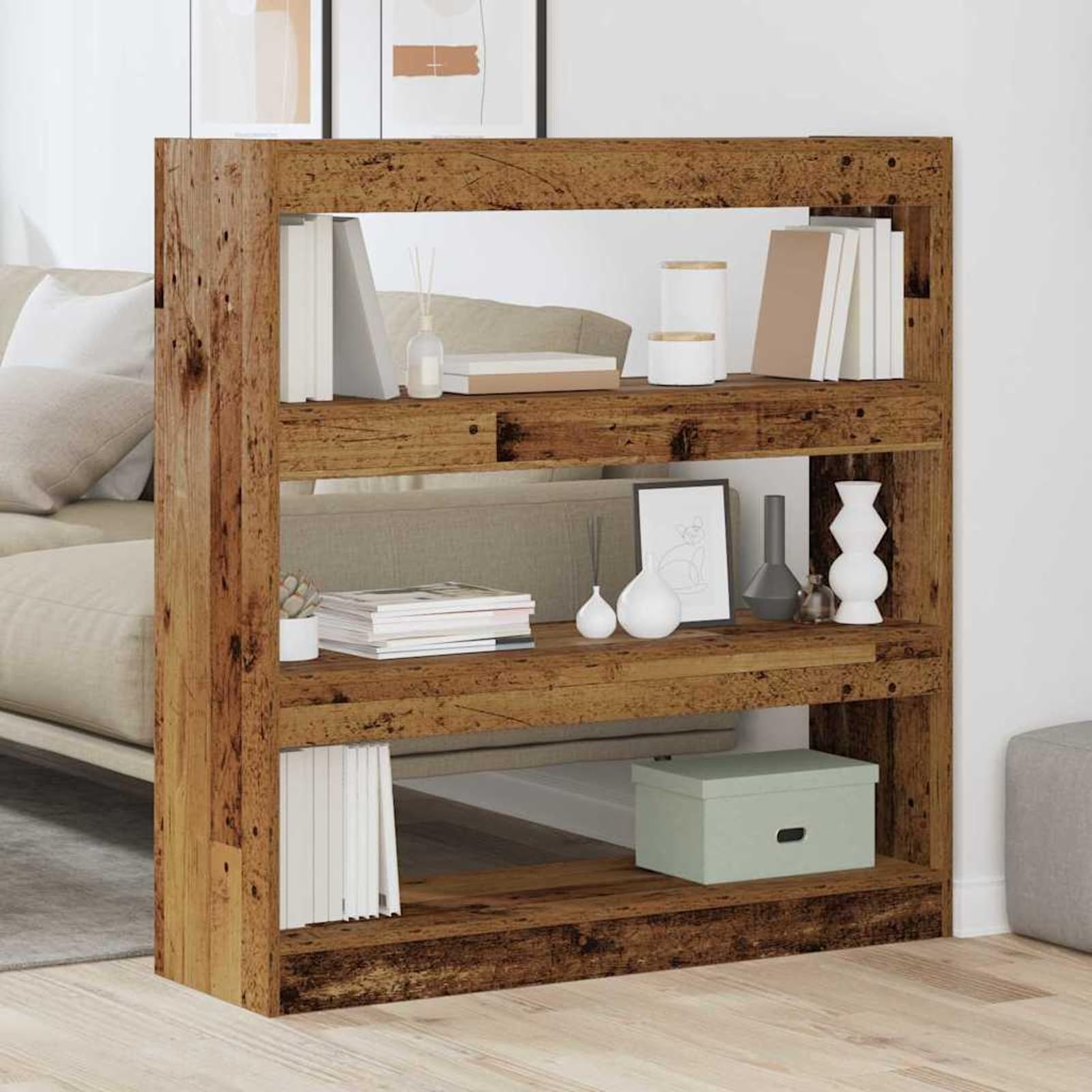 Armadio per Libri Legno Vecchio 100 x 30 x 103 cm
