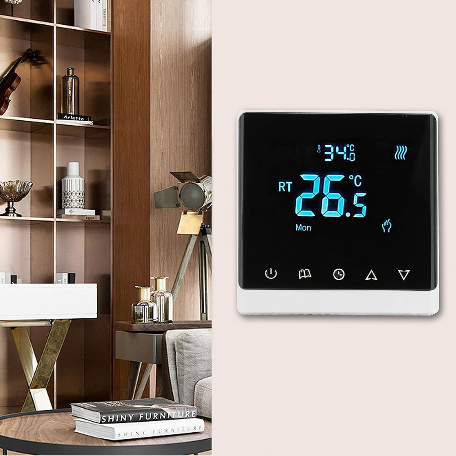 Digital Thermostat,Smart AC 220V Thermostat With Large LCD Display, Smart Fan Coil Air Conditioner Temperature Controller, Tool Accessories With Screw
