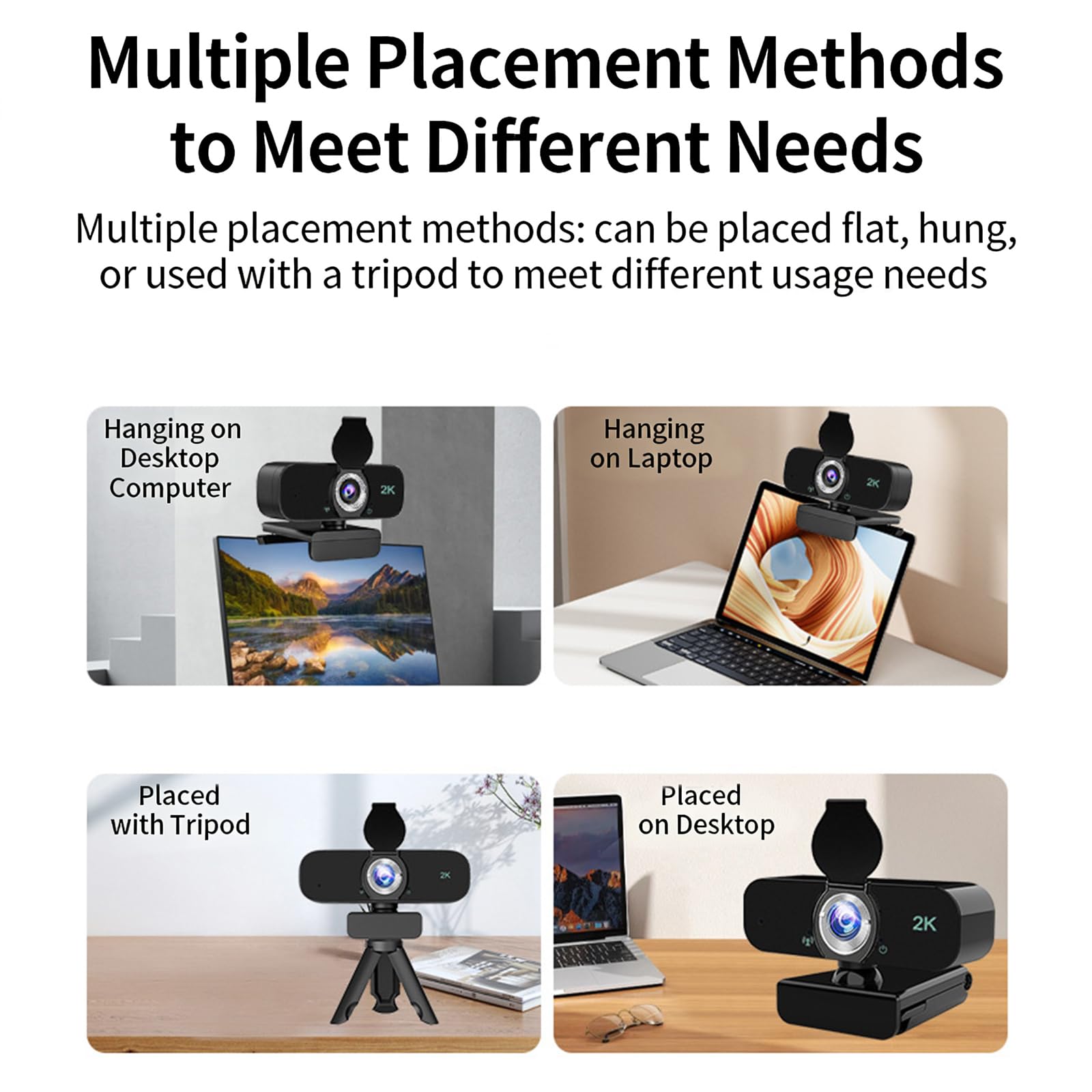 Webcam USB intégrée avec microphones antibruit et trépied réglable pour une résolution vidéo haute définition 1080p 2K 4K dans les conférences et trépieds de streaming Webcam