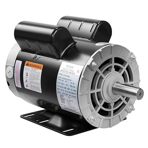 Miniatura 9 de VEVOR Motor de compresor de aire de 5 HP, motor eléctrico de 3450 RPM, 230 V 22 amperios, eje con llave de 78 pulgadas, marco de 56 Hz, longitud del