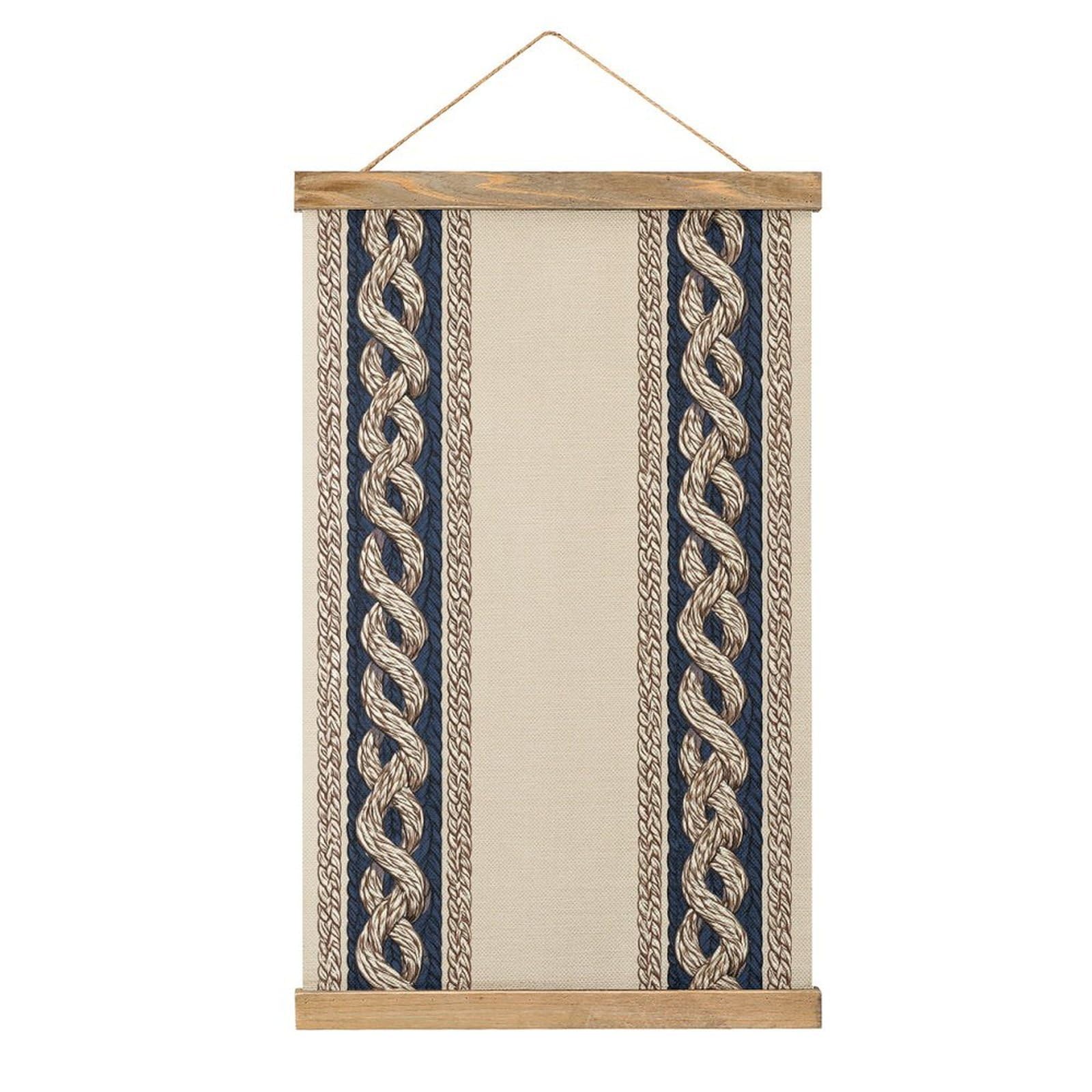 Jubonexis Luxury Ornamental 2 Beige Twisted Rope Texture Canvas Painting Wood Frames Poster Hanger Hanging Picture Kit Wall Art