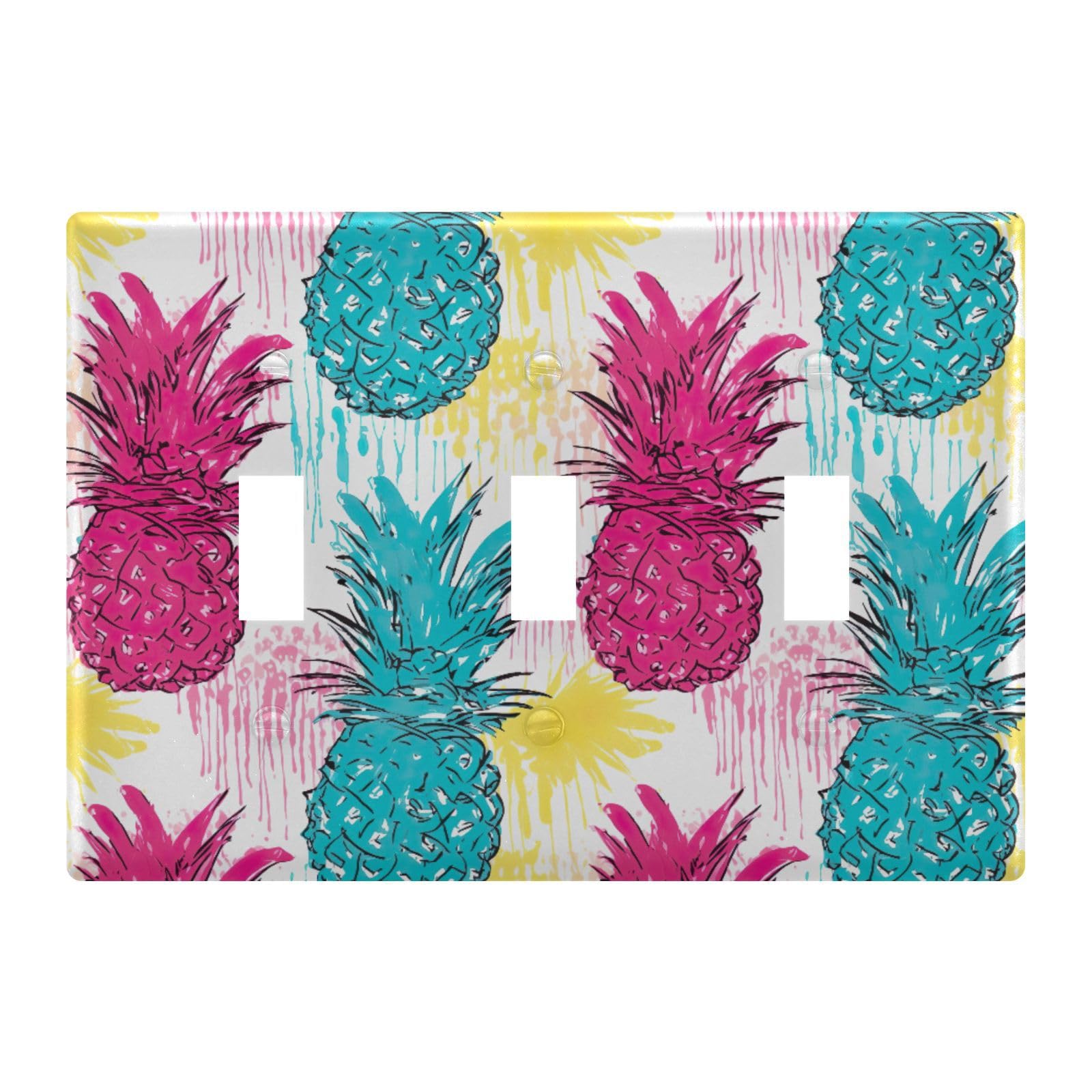Light Switch Cover Pineapple Wall Plates for Electrical Outlets 3 Gang 202a8698