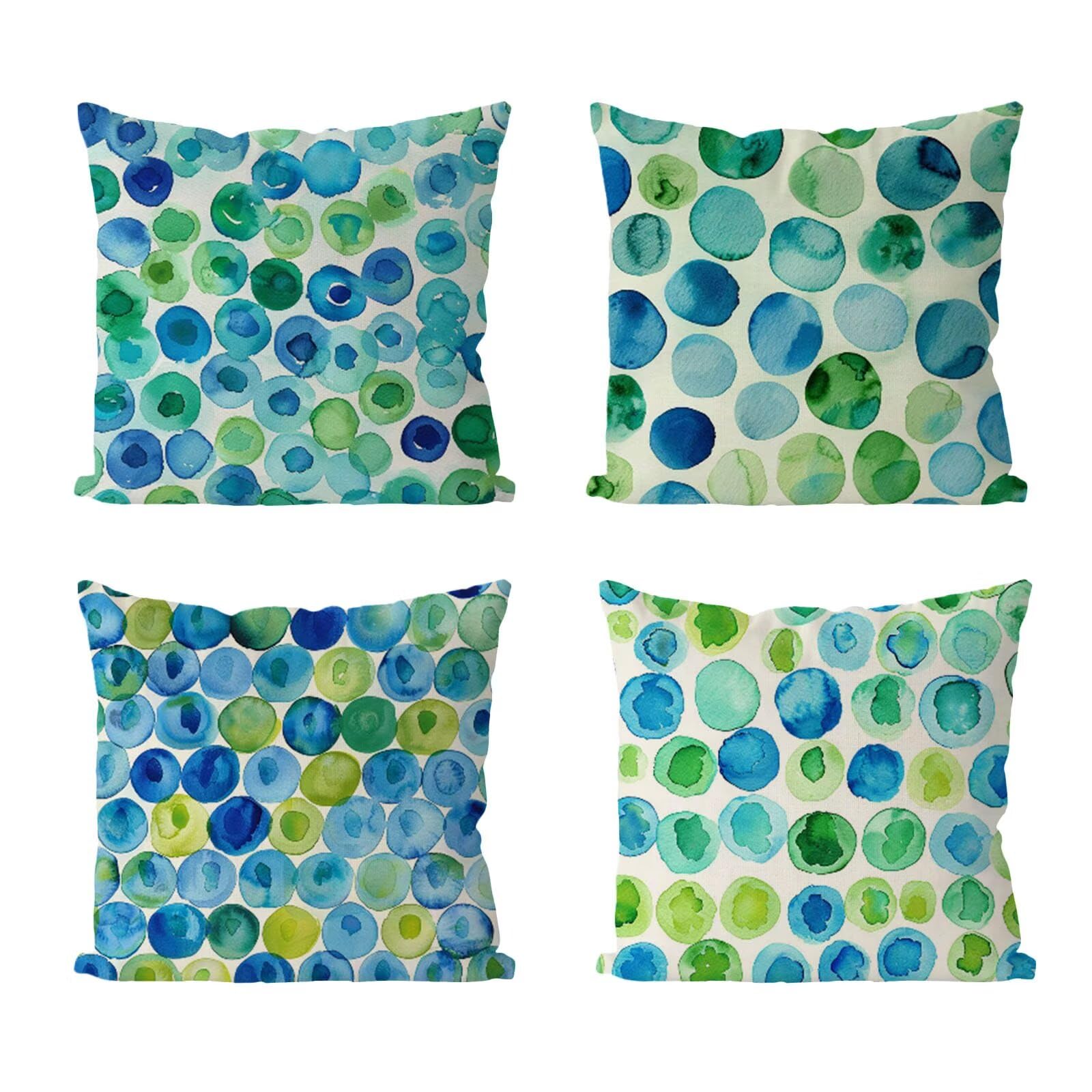 Cuscini per Divano Turchese Impermeabile 65x65 4 Pezzi Copricuscini Quadrati Giardino Esterno