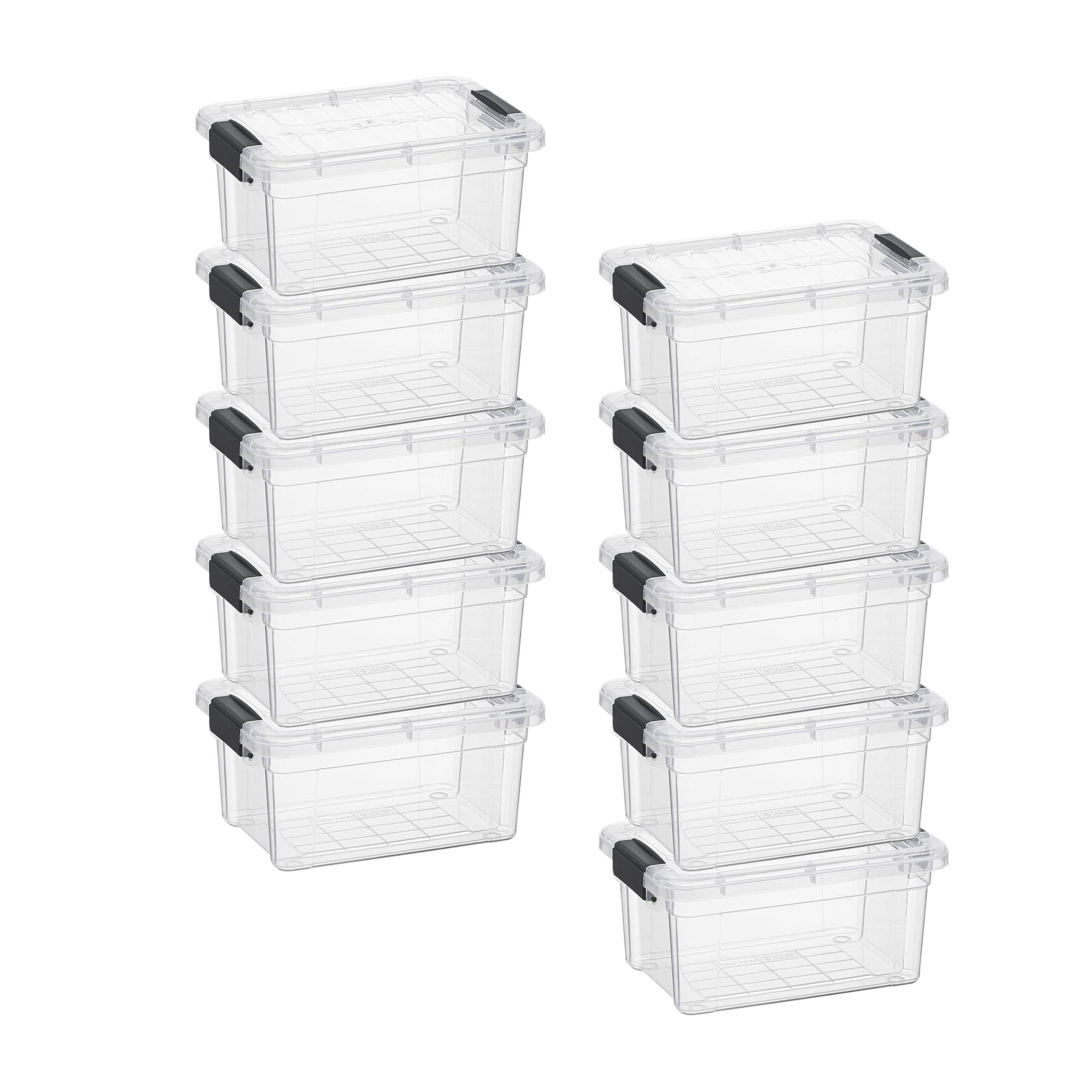 Superio 3.4 Quart Clear Plastic Storage Boxes with Lids, Stackable Organizer Containers, BPA-Free Storage Bins for Home, Office, School &amp; Dorm, 10 Pack