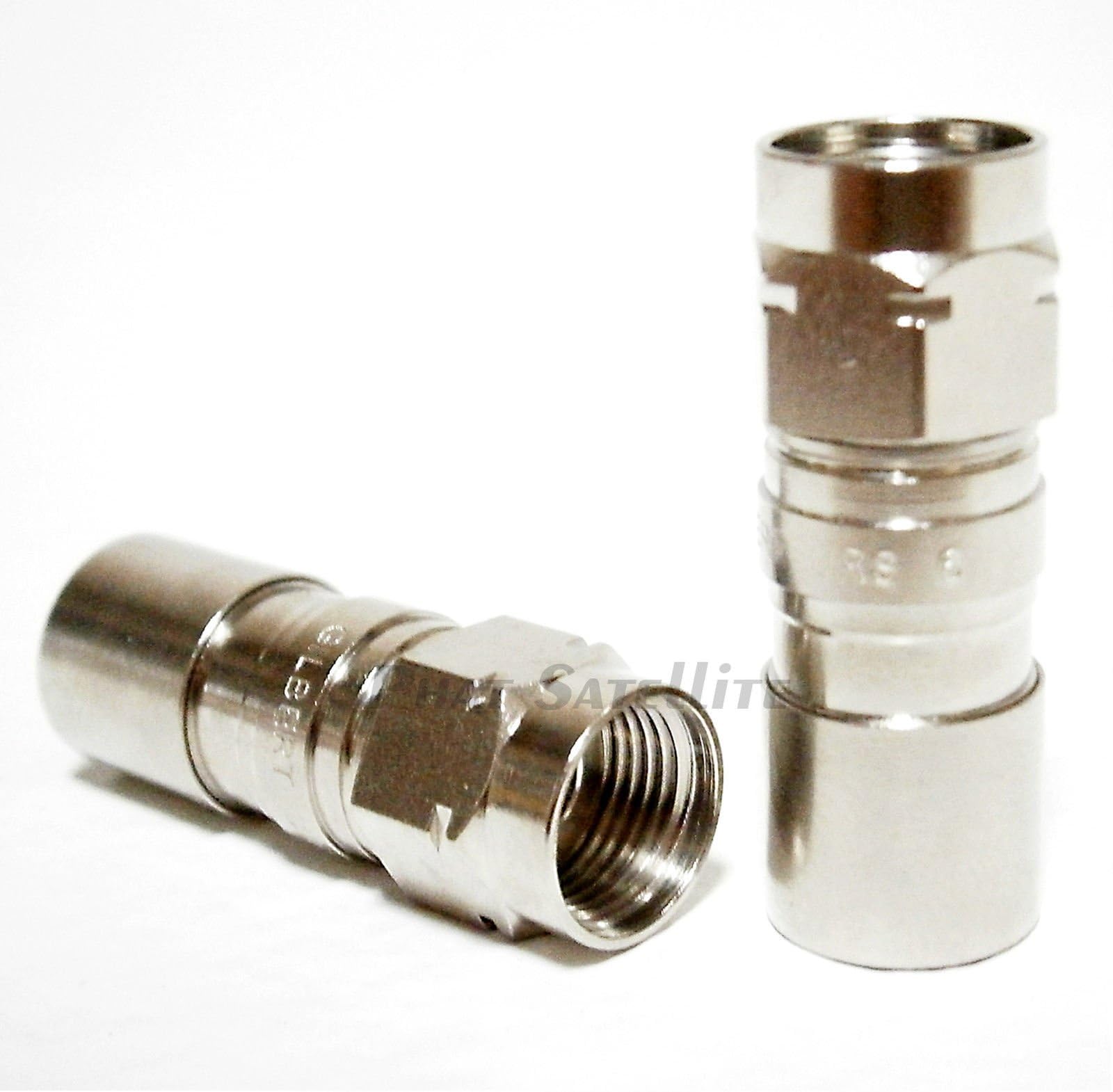 2 Pieces Corning Gilbert GF-EFC-6 RG6 Coax Conical Indoor/Outdoor Compression F Type Corrosion Resistant Nickel Plated Brass Coaxial Cable Connector Fittings