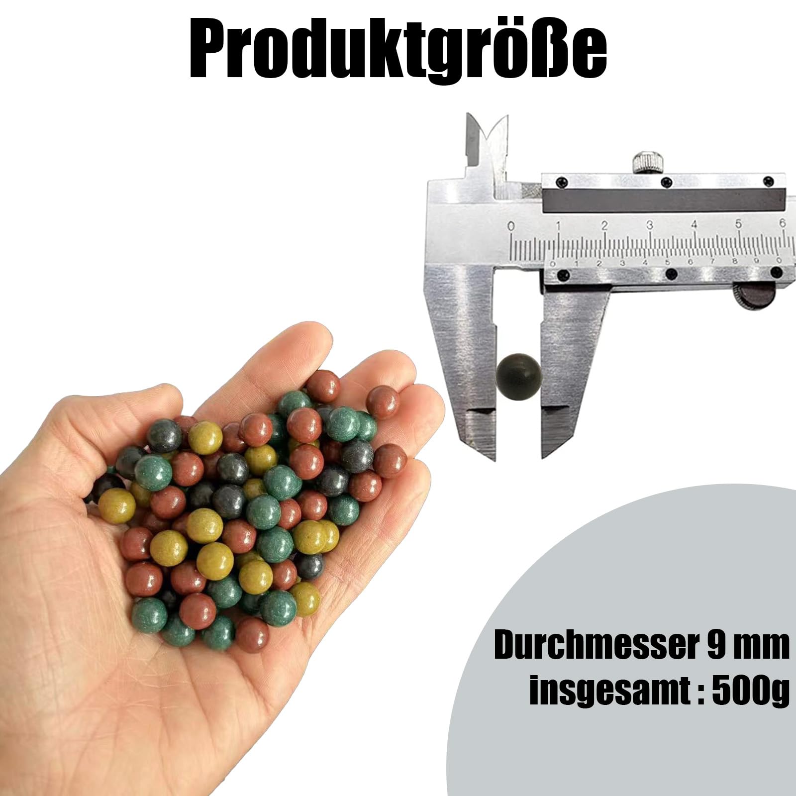 9mm Sfere per Fionda, Palla di Argilla dura, Sfere di Argilla Biodegradabili, Ecologiche Argilla Palline per Allenamento con la Fionda, 500g