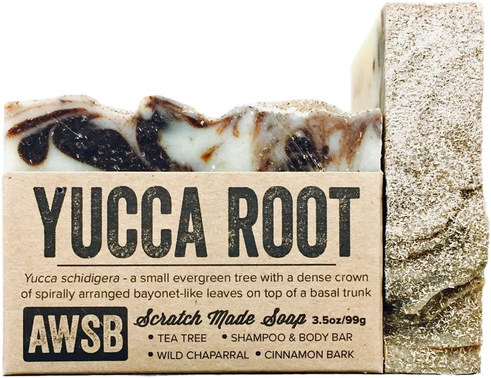 Yucca Root Shampoo & Body Bar Soap with Tea Tree Oil, Vegan, All Natural with Organic Ingredients, Handmade (1 pack)