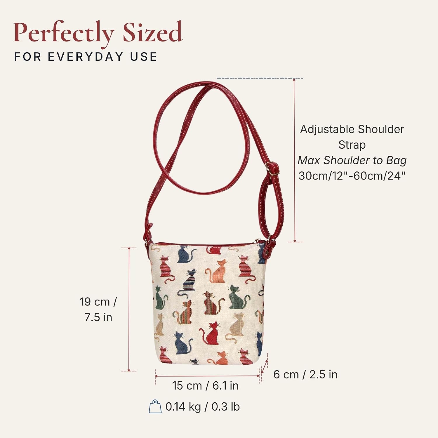Signare Tapestry Cross-body Satchel Bag/Lightweight Purse