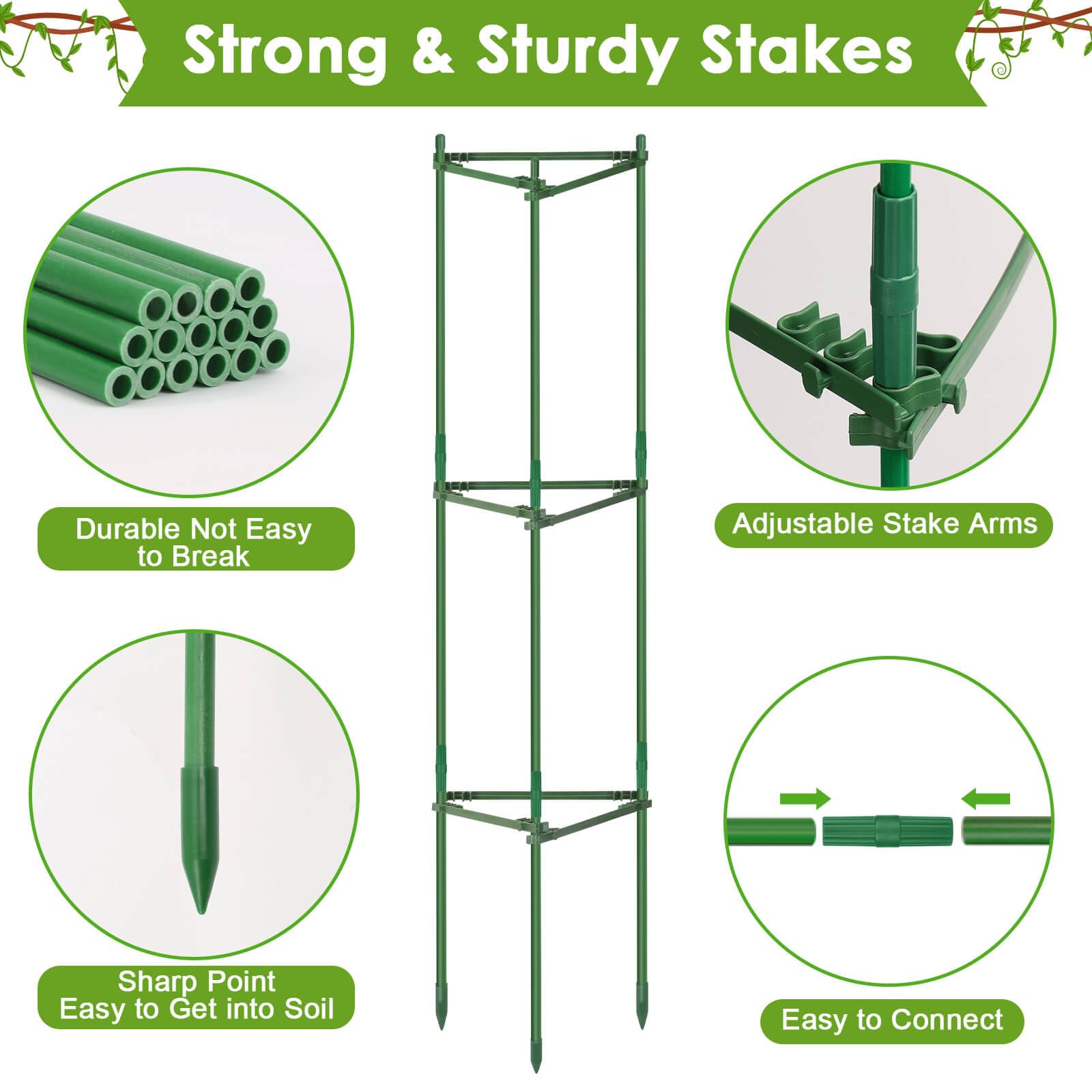 Legigo Lot De 6 Cages à Tomates Pour Support De Plantes De Jardin Jusqu'à 121,9 Cm, Treillis à Tomates Pour Plantes En Pot, Cages à Tomates Pour Plantes Grimpantes, Légumes, Plantes Et