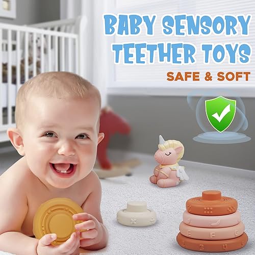 Miniatura 2 de Bloques apilables suaves para bebé juguetes sensoriales Montessori 3 en 1 para bebés de 0 a 3 a 6 a 9 a 12 meses, bloques de construcción, bolas