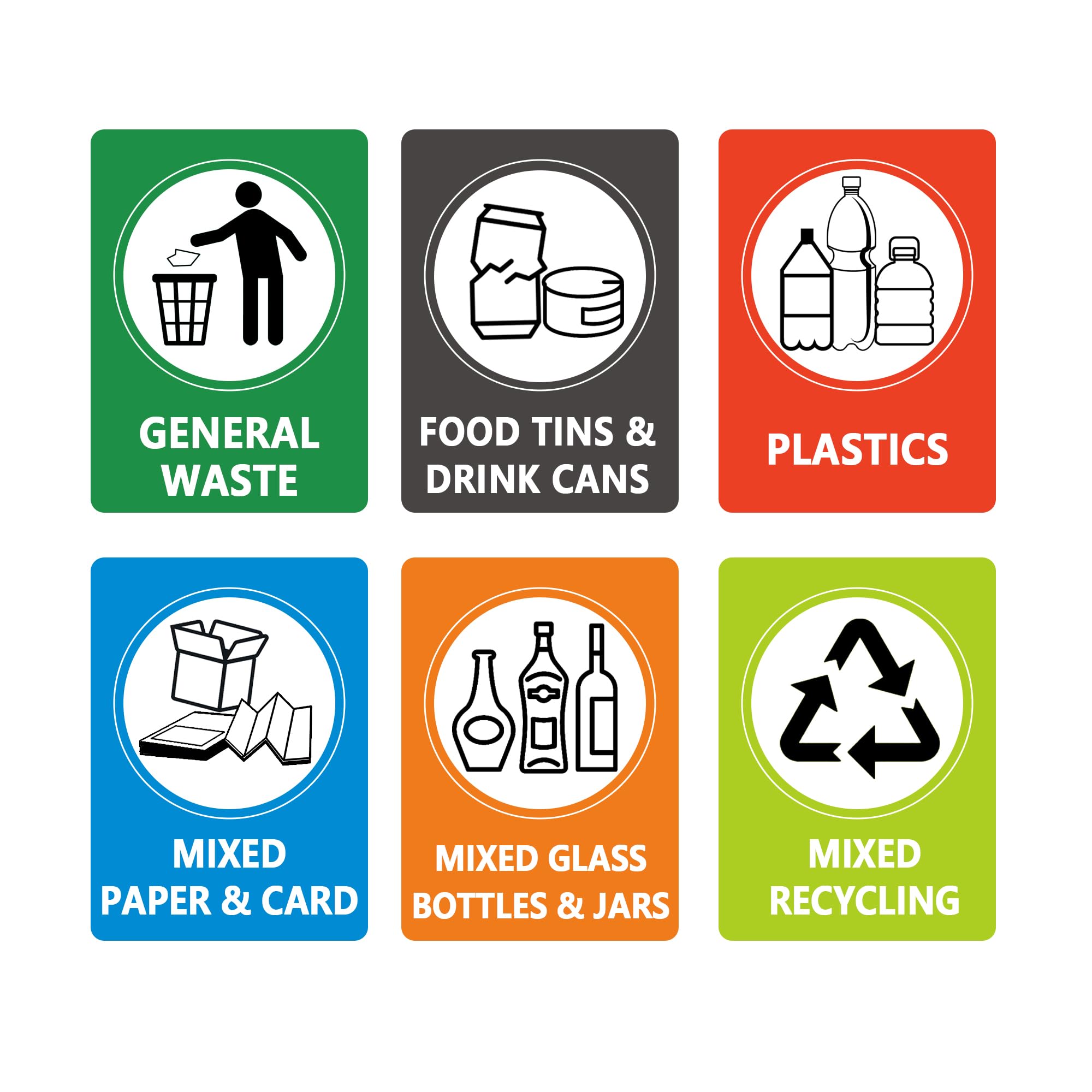 Recycle Sticker Signs for Trash Can,Self-Adhesive Waterproof and Fade Resistant Recycling Labels for Home,Office,Apartment,Hotel,School and Public