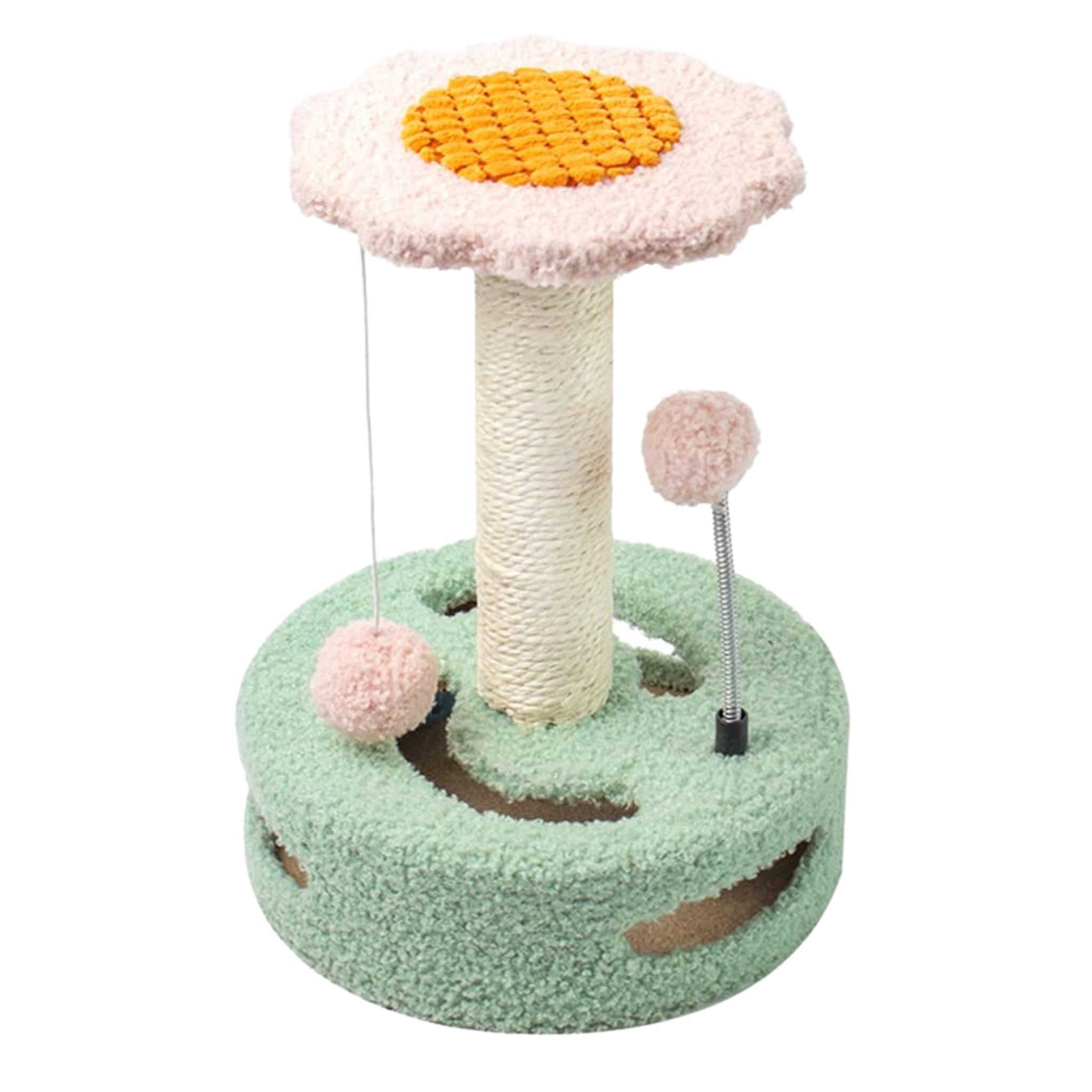 Foodie Puppies Interactive Cat Scratching Toy - (Flower Pole Cat Tree) | Scratching Pad with Hanging Ball & Spring Fluffy Ball | Healthy Claw, Mental & Physical Exercise (Flower Pole Cat Tree) (B0CM3DHFBP) Amazon Price History, Amazon Price Tracker